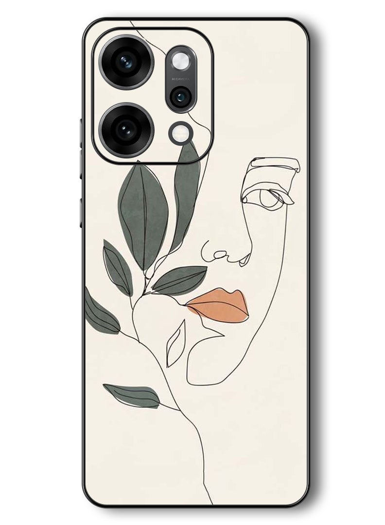 Theodor Case Compatible with Oppo Reno 14 Pro 6.83 Inch Protection Shockproof Bumper Cover Girl Art - Image 1