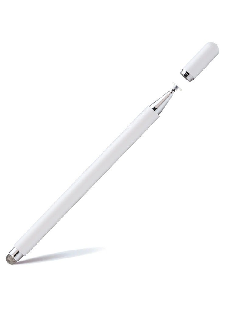 قلم ستايلس عالمي لشاشات اللمس قلم ستايلس سلبي متوافق مع أجهزة iOS وأندرويد آيباد آيفون والكمبيوتر المحمول وهواتف سامسونج والأجهزة اللوحية للرسم والكتابة اليدوية (أبيض)