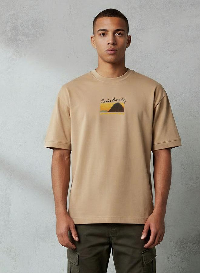 اس بي كاركترز تيشيرت رجالي بقصة عادية ورقبة دائرية وأكمام قصيرة وطبعة رسومية - Image 1