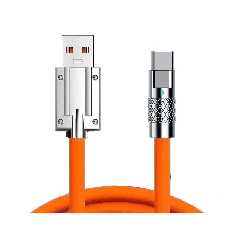 Mobile Phone Charging Cable, Fast Charging Zinc Alloy Multi-Function Data Cable, 120W Flash Charging Three-In-One Cable, 120W Flash Charging - Image 1
