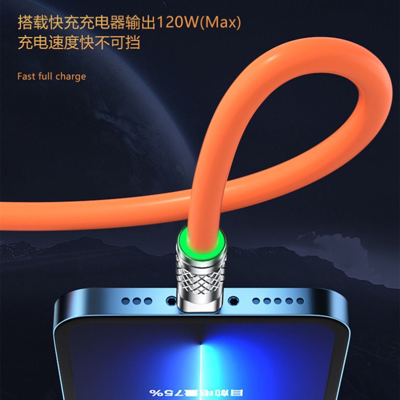 Mobile Phone Charging Cable, Fast Charging Zinc Alloy Multi-Function Data Cable, 120W Flash Charging Three-In-One Cable, 120W Flash Charging - Image 4