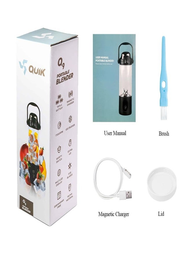 QUIK Portable Blender - Cordless 24oz. Personal Blender for Shakes and Smoothies, Licuadora, BPA Free - Ice Crush, Dishwasher safe parts, Waterproof, Triple Batteries, Juicer Cup (White) - Image 4