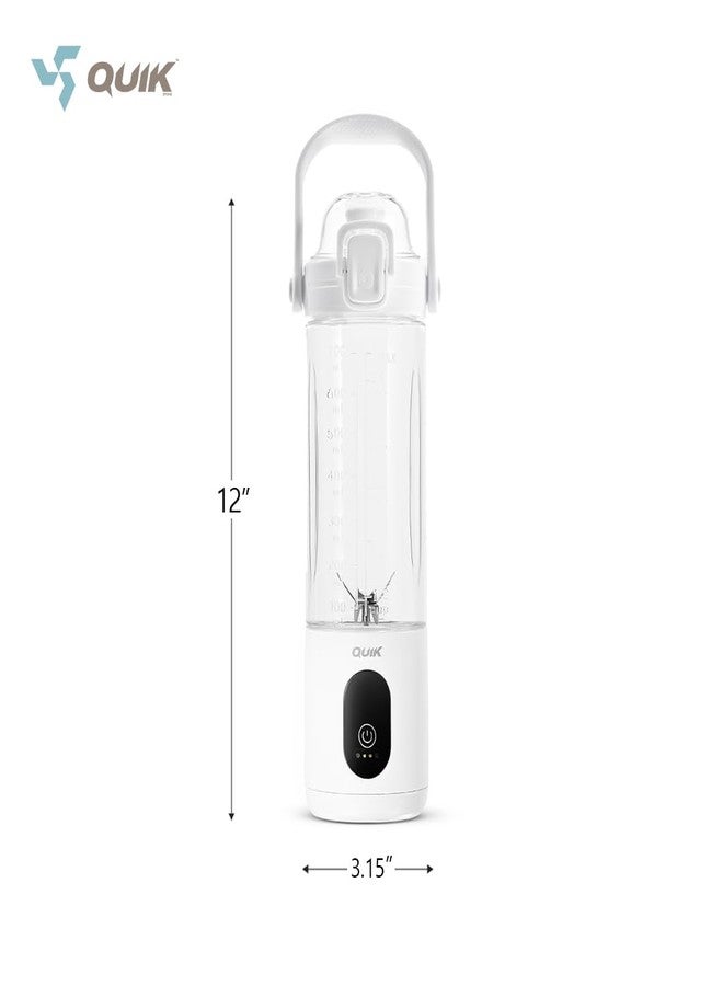 QUIK Portable Blender - Cordless 24oz. Personal Blender for Shakes and Smoothies, Licuadora, BPA Free - Ice Crush, Dishwasher safe parts, Waterproof, Triple Batteries, Juicer Cup (White) - Image 3