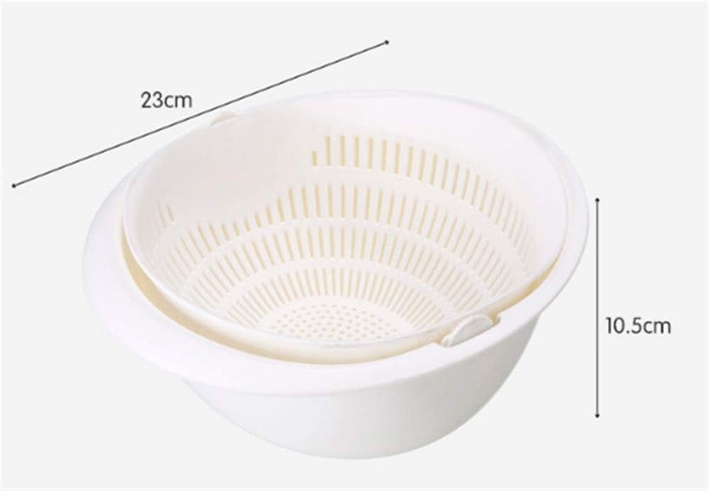 Upkaranwale Kitchen Silicone Double-Layer, Detachable Double-Layer Hollow Fruit and Vegetable Cleaning and draining Basket Multicolor Pack of 1 - Image 2