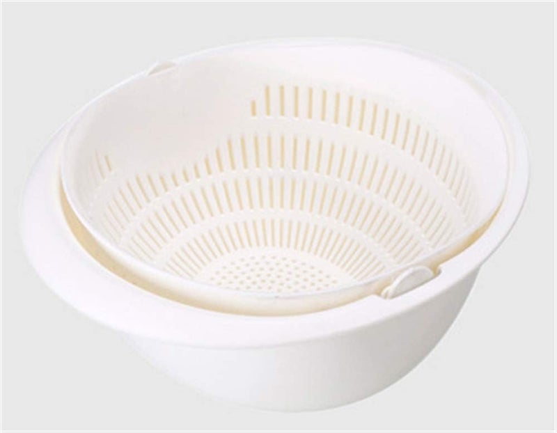 Upkaranwale Kitchen Silicone Double-Layer, Detachable Double-Layer Hollow Fruit and Vegetable Cleaning and draining Basket Multicolor Pack of 1 - Image 1