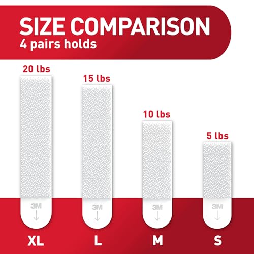 Command 20 Lb XL Heavyweight Picture Hanging Strips, Damage Free Hanging Picture Hangers, Heavy Duty Wall Hanging Strips for Living Spaces, 8 White Adhesive Strip Pairs - Image 5