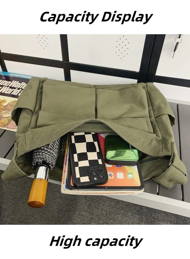 M MIAOYAN Men's and women's canvas backpacks casual fashion business commuter computer bags outdoor travel single and double shoulder bags  - Image 4