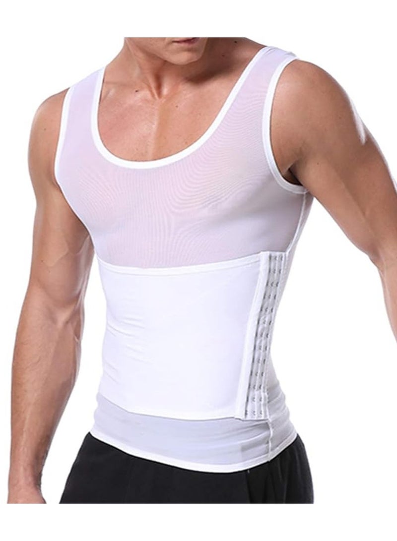 DubaiGallery Men Waist Trimmer Shapewear Tank Tops for Sports - Tight Breathable Compression Shirts Hooks Undershirt Weight Loss  - Image 3