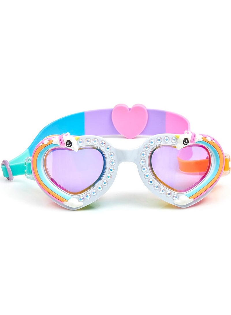 Bling2O Pony Ride Magical Ride Rainbow Swim Goggles for Kids - Anti Fog, No Leak, Non Slip, UV Protection - Hard Travel Case - Lead and Latex Free - Image 1