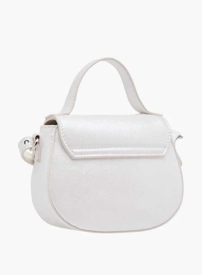 Disney WHITE Elsa Applique Crossbody Bag With Flap Closure for Women | Best Price UAE