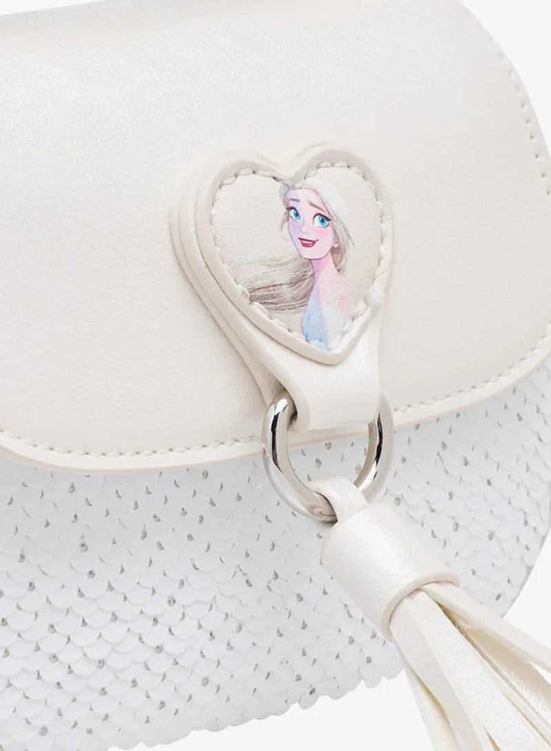 Disney WHITE School Crossbody Bag With Elsa Applique - 12x6x14 CM for Women | Best Price UAE