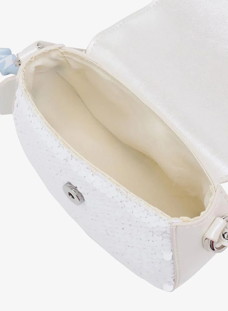 Disney WHITE School Crossbody Bag With Elsa Applique - 12x6x14 CM for Women | Best Price UAE