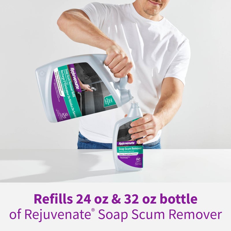 Rejuvenate Soap Scum Remover Refill Easily Dissolves Soap Scum Without Scrubbing, 1 Gallon - Image 3