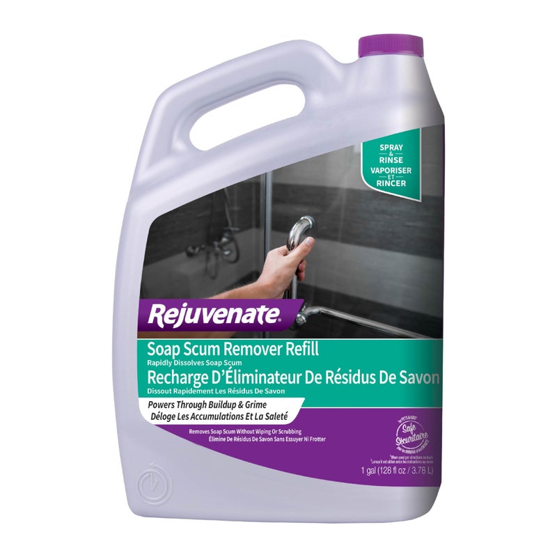Rejuvenate Soap Scum Remover Refill Easily Dissolves Soap Scum Without Scrubbing, 1 Gallon - Image 1