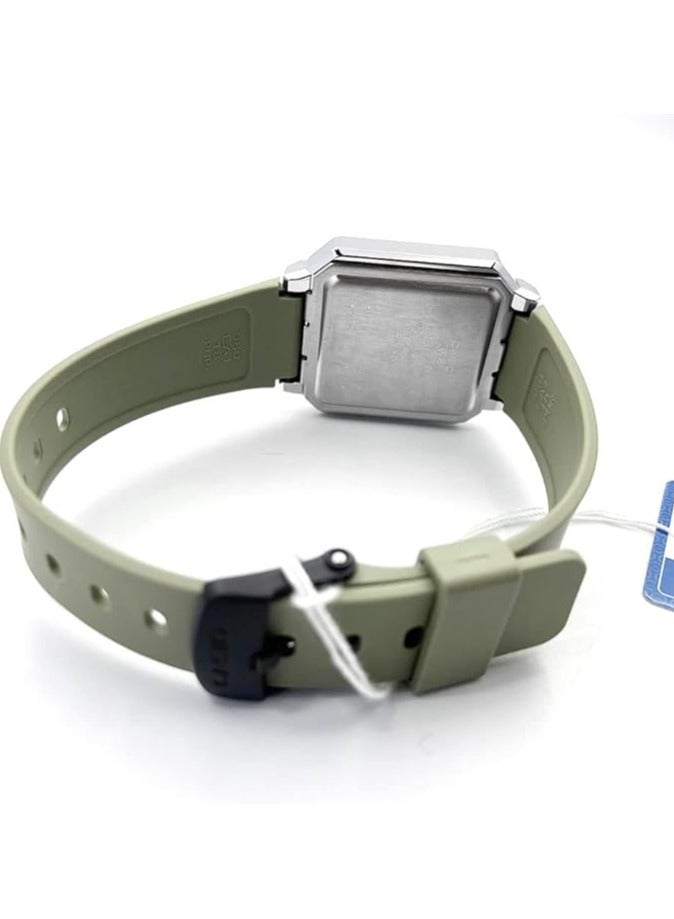 كاسيو ساعة كاسيو للجنسين بمينا رقمية شفافة وسوار من الراتنج طراز A100WEF-3ADF، أخضر، أخضر، حزام - Image 3