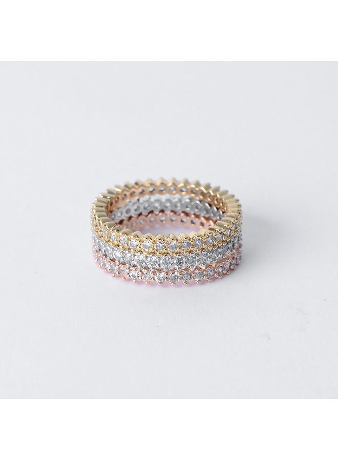 Akher el Ankoud 3-Piece Zircon Engagement Ring, Size 17 - Image 1