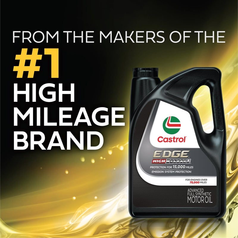 Castrol EDGE High Mileage 5W-30 Advanced Full Synthetic Motor Oil, 5 Quarts - Image 4