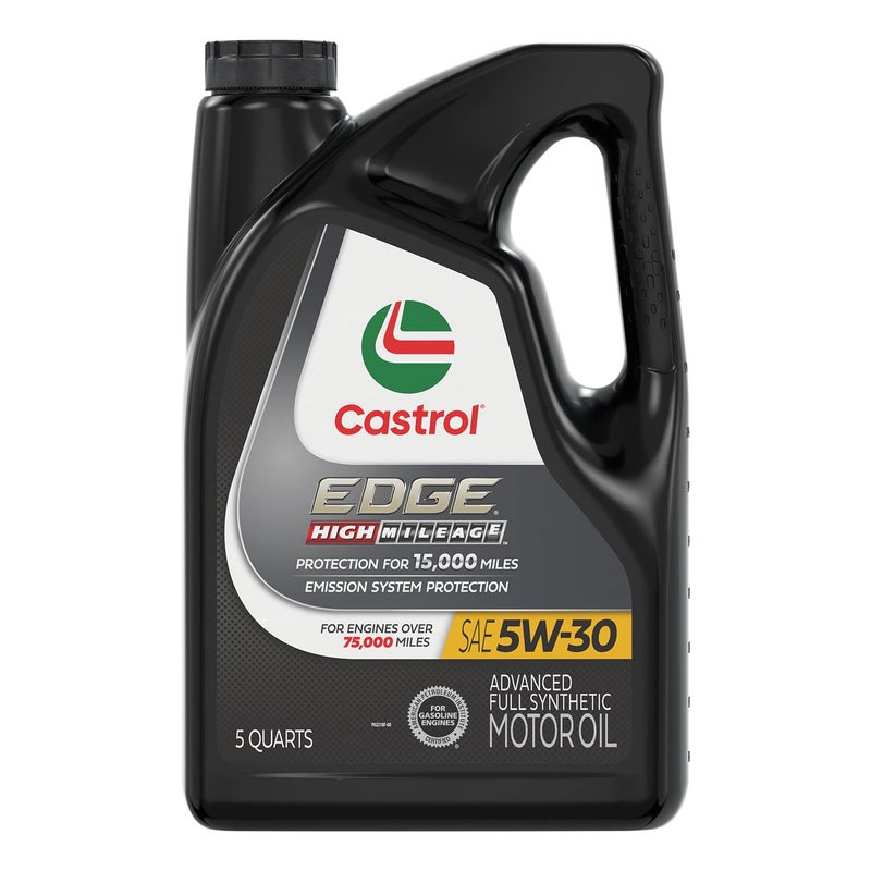 Castrol EDGE High Mileage 5W-30 Advanced Full Synthetic Motor Oil, 5 Quarts - Image 1