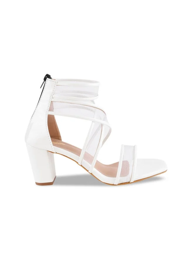 شوتوبيا Shoetopia Girls Mid-Top Open Toe Cross Strap Block Heels