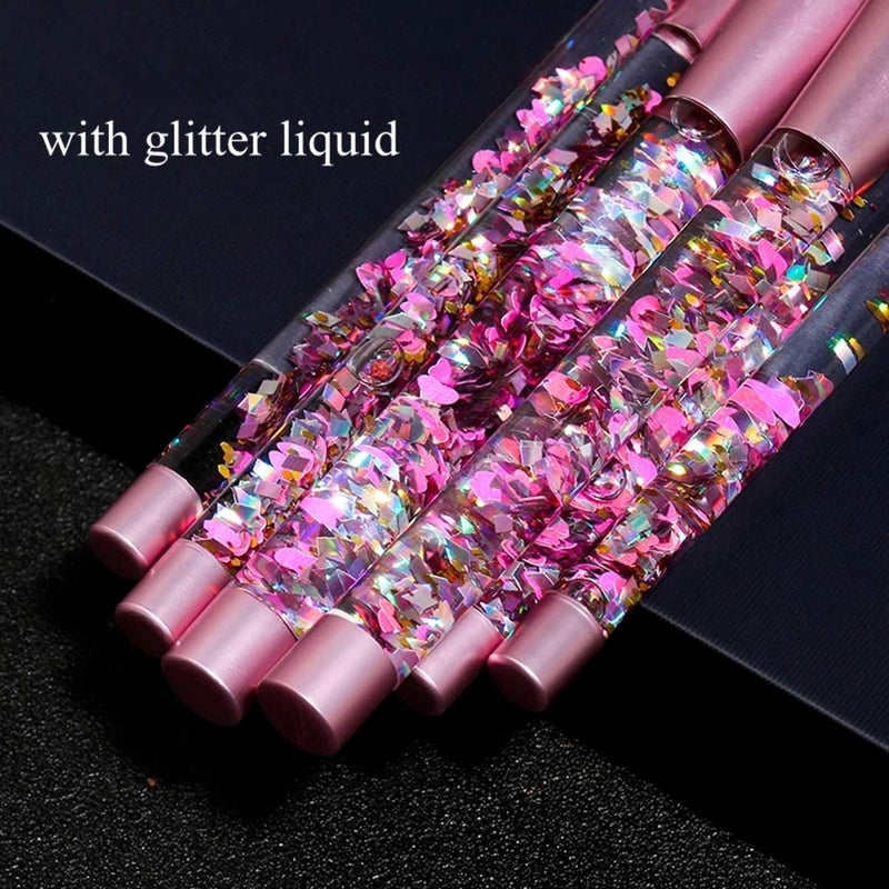 RAEEIKPHZ Unicorn Fan Makeup Brush Set,Crystal Sparkles Blue Blush Powder Fan Lip Eye Shadow Eyebrow Eye Blender Brush in Set - Image 2