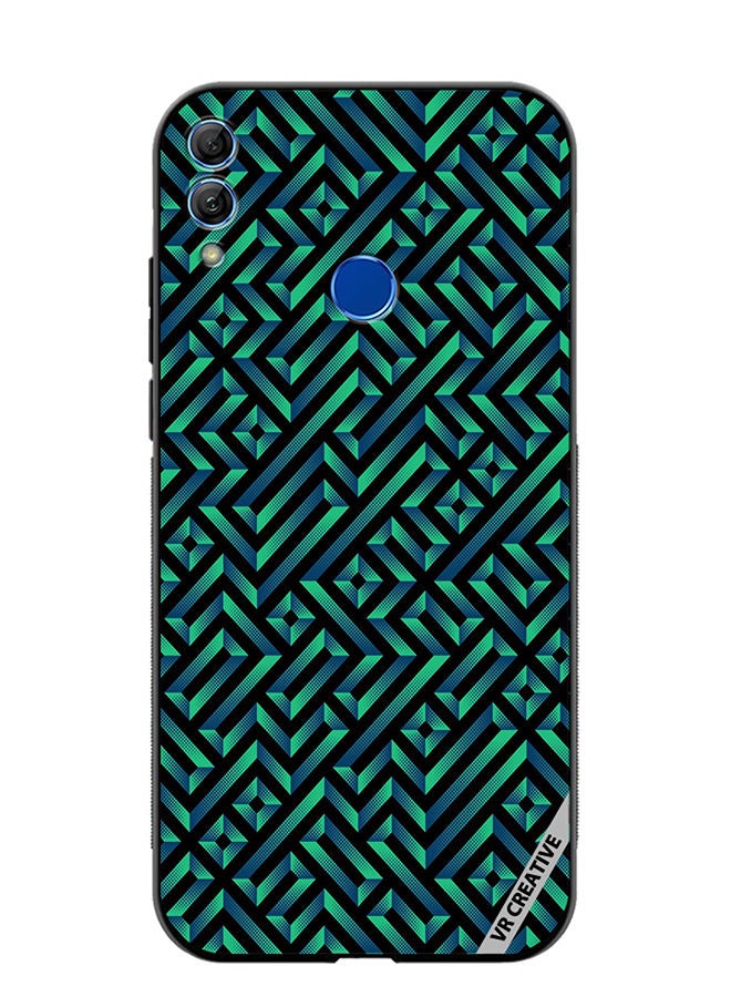 Protective Case Cover For Honor 10 Lite Geometric Pattern Design Multicolour