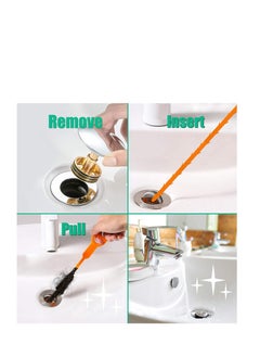 CARE AND SMILE Drain Clog Remover 3 Pack Snake Clog Remover Tool Drain Cleaner Tool for Sink Tube Drain Cleaning Hair Clog Remover  - Image 2