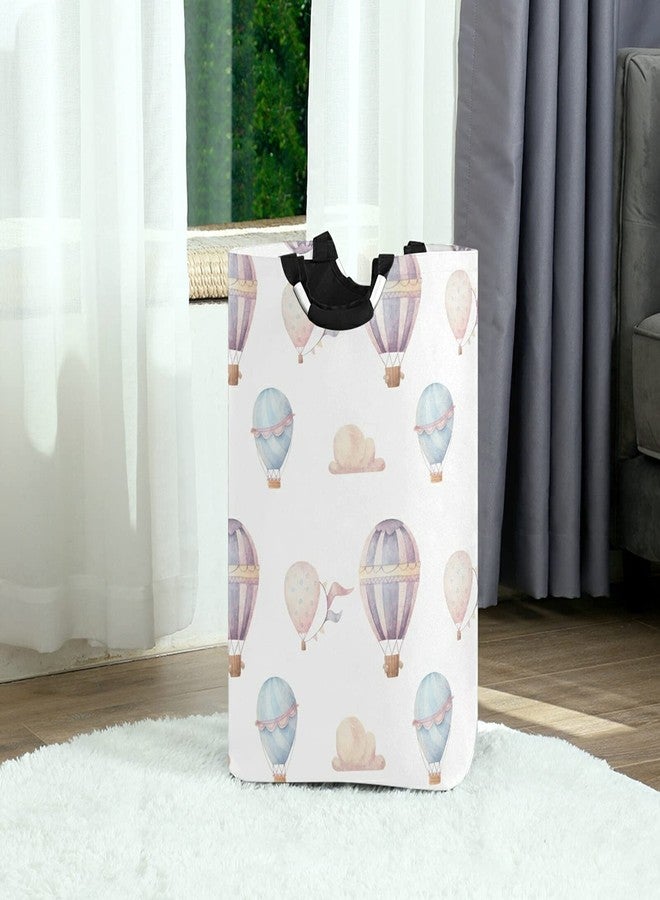 WELLDAY Laundry Hamper with Handle Watercolor Hot Air Balloon Laundry Baskets Foldable Dirty Clothes Basket Large Storage Laundry Organizer - Image 2