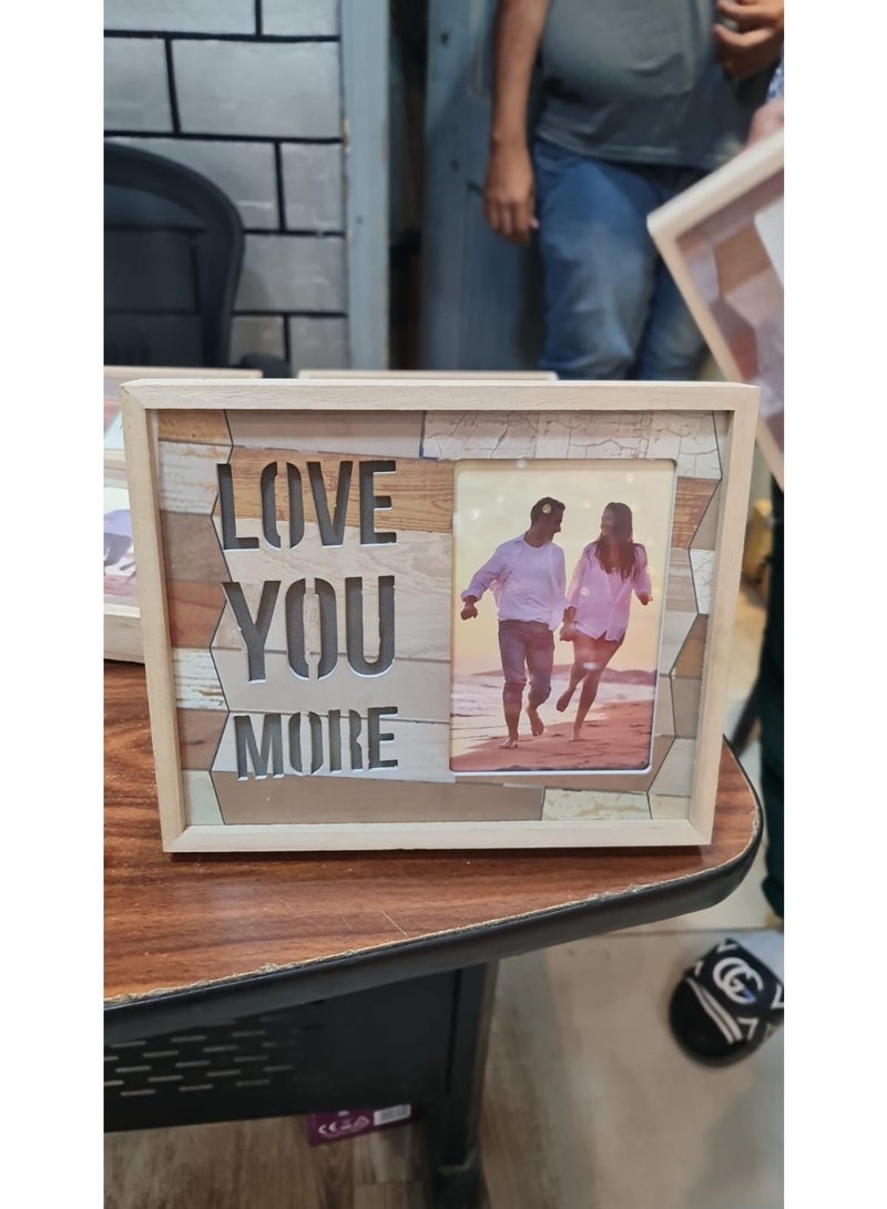 Generic valueable 1 Illuminated wooden photo frame "I love you more" - Image 2