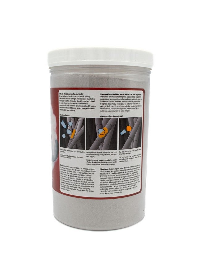 أوكسبو حمام غبار أوكسبو بوف! لحيوانات الشنشيلة، غبار أزرق طبيعي ١٠٠٪ لحيوانات الشنشيلة، والديغو، والجربوع، والهامستر، للعناية بالحيوانات الصغيرة، مسحوق غبار طبيعي، عبوة ٢.٥ رطل - Image 5