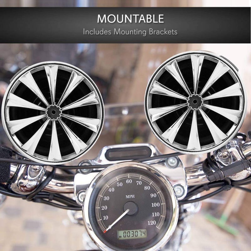 Lanzar Motorcycle Waterproof Speaker Amplifier System Set of 3 Inch 700W Weatherproof Speakers, AUX in - Handlebar Mount Mini Stereo - for ATV,Motorbike OPTIMC90 Black, 16.00in. x 10.00in. x 5.00in. - Image 3