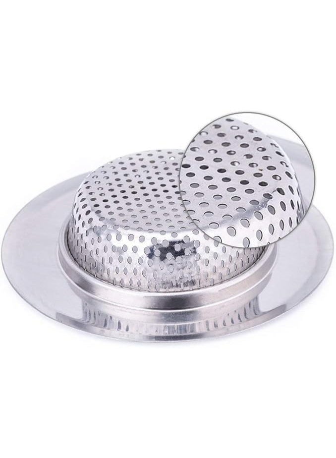 Stainless Steel Sink Strainer Silver – 11.5 cm Kitchen Sink Drain Filter for Food Waste, Hair & Debris – Rust-Resistant Metal Strainer for Bathroom and Kitchen Sinks – Easy to Clean & Reusable - Image 3