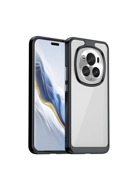 Case Cover For Honor Magic6 Pro 5G Colorful Series Acrylic Hybrid TPU Phone Case Black