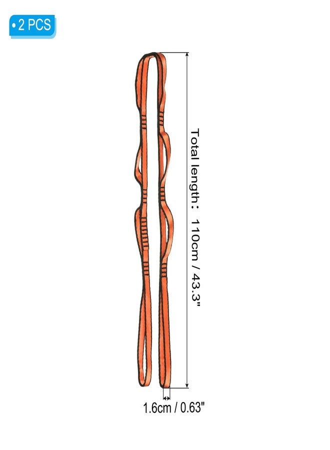 باتيكيل أحزمة سلسلة ديزي من باتيكيل، عبوة من قطعتين، حزام تسلق قوي، سلسلة نايلون قابلة للتعديل مع 8 حلقات لأرجوحة اليوغا الهوائية، برتقالي - Image 2