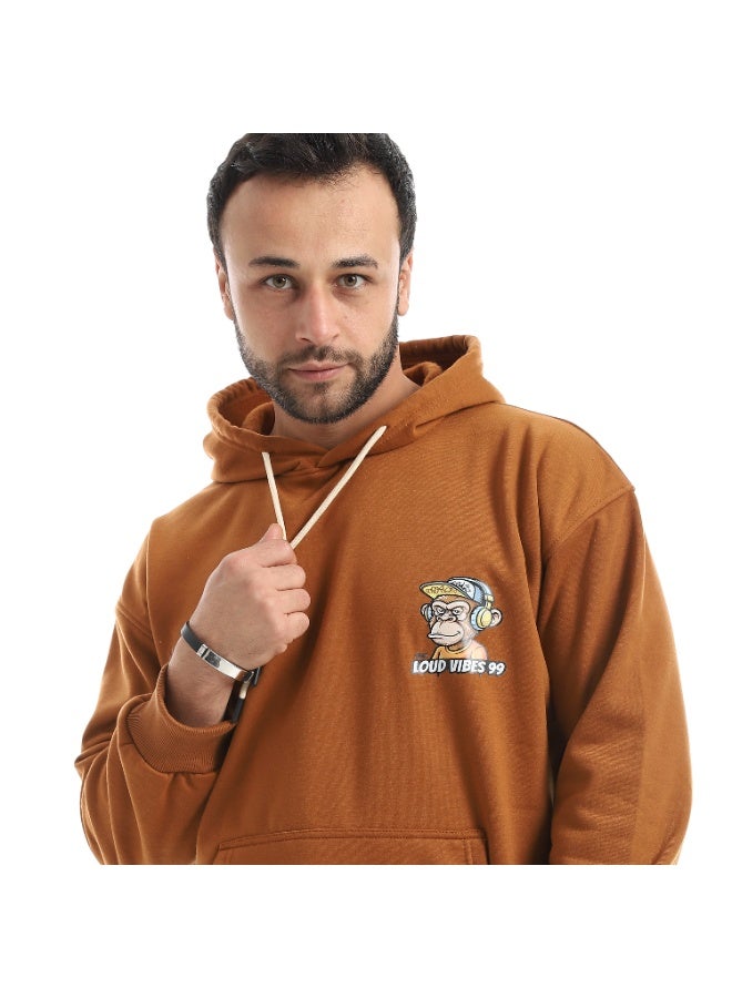 Caesar Men's oversized hoodie with a hood and prints on the chest and back - Image 5