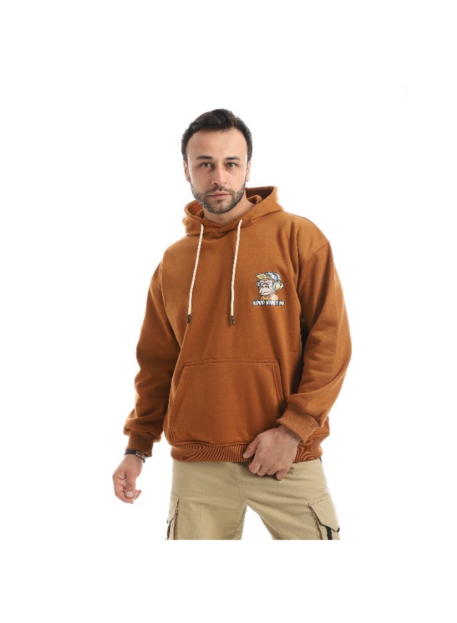 Caesar Men's oversized hoodie with a hood and prints on the chest and back - Image 1