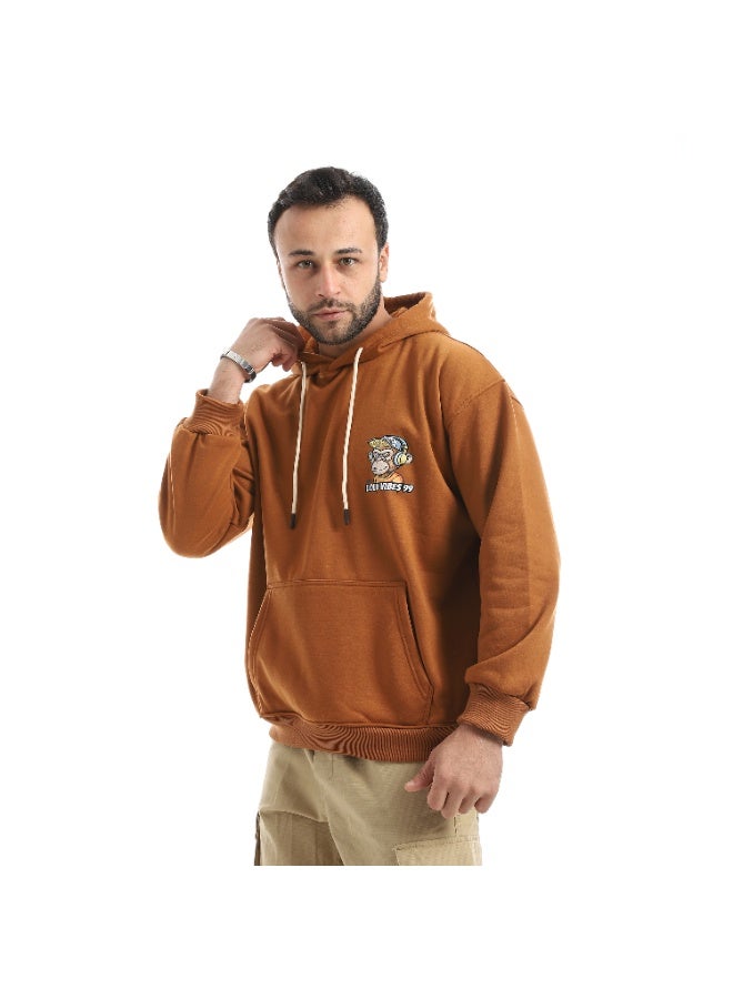Caesar Men's oversized hoodie with a hood and prints on the chest and back - Image 2