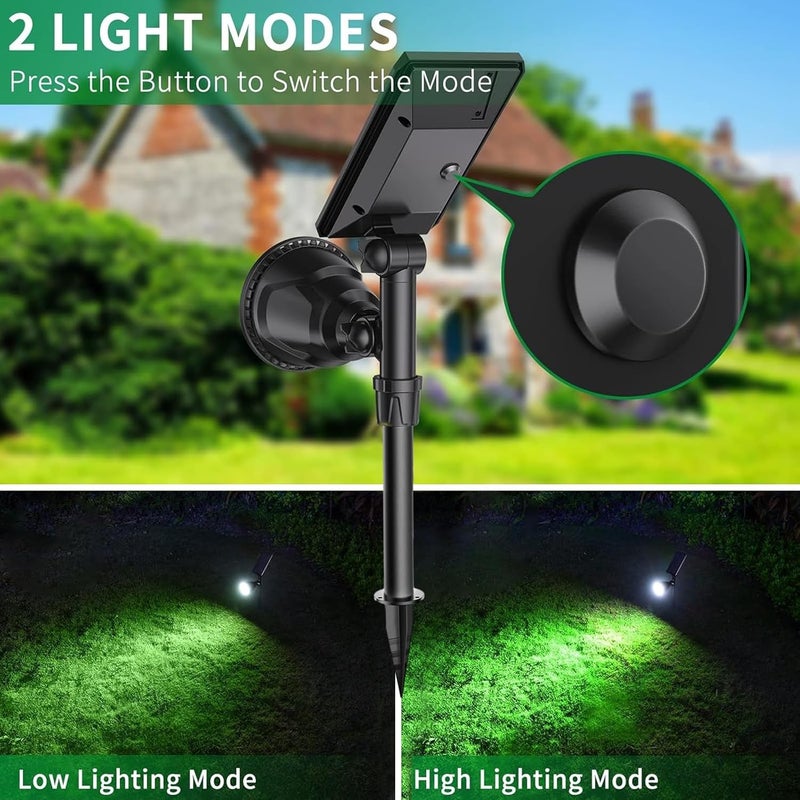 JSOT 600 LM Solar Spotlights Outdoor - IP65 Waterproof Landscape Lighting for Garden, Pathway, and Driveway - 4 Pack with 18 LED Beads in Cool White - Image 3