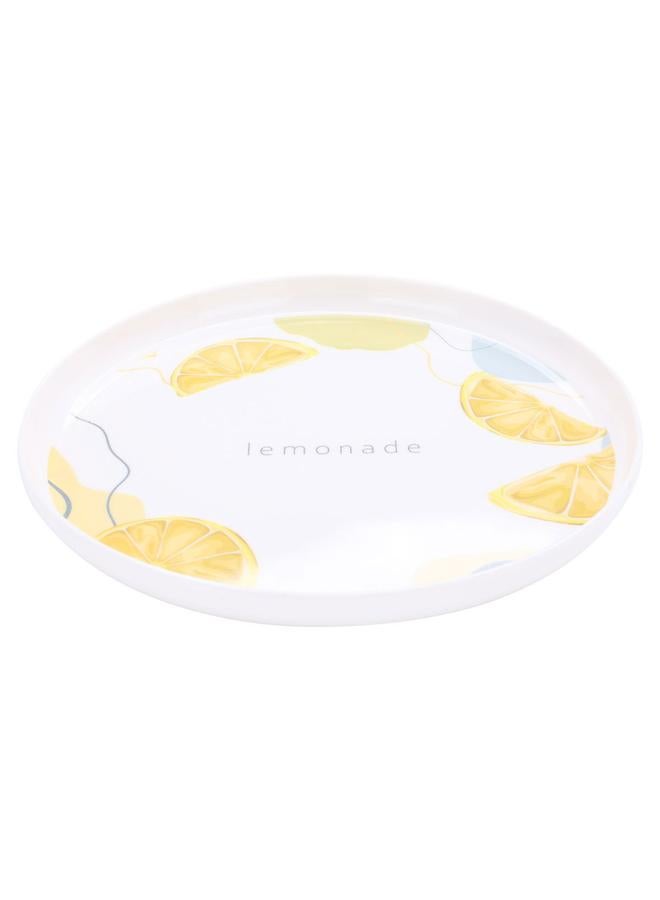 السيف  صينية تقديم بلاستيكية دائرية مقاس 24×24×2.5 سم باللون الأبيض - Image 1