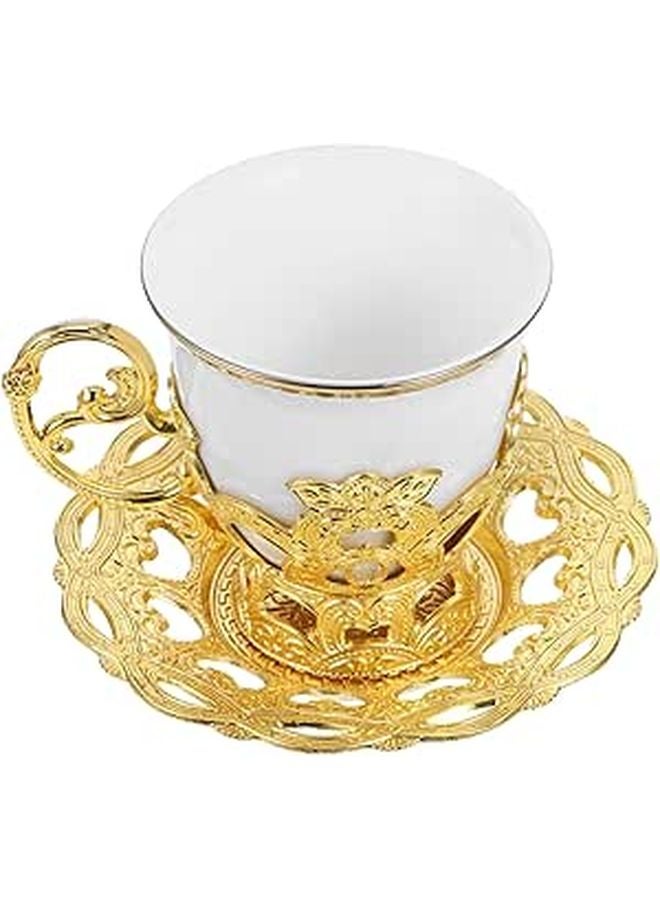 Vintage Turkish Coffee Cup Set with Saucer and Espresso Demitasse Cups European Design - Image 1