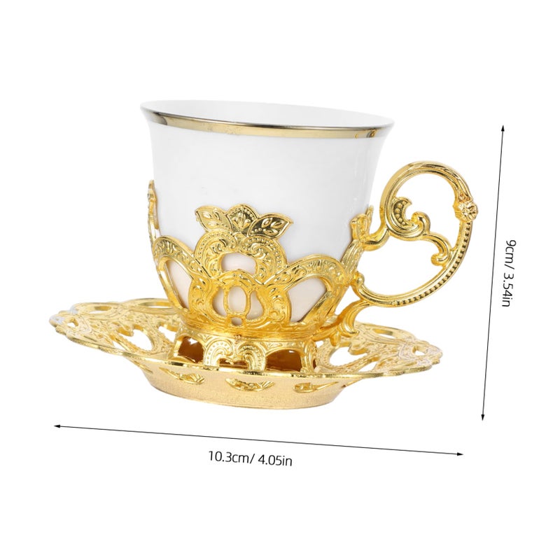 Vintage Turkish Coffee Cup Set with Saucer and Espresso Demitasse Cups European Design - Image 3