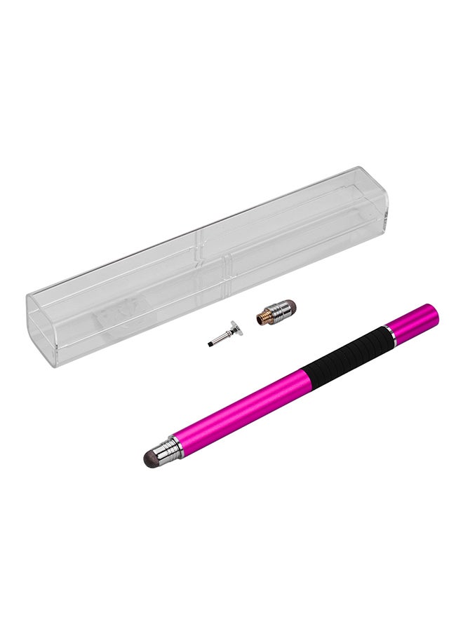 2 In 1 Touchscreen Precision Stylus Pen With Conductive Head And Disc Tip Universal Red - Image 1