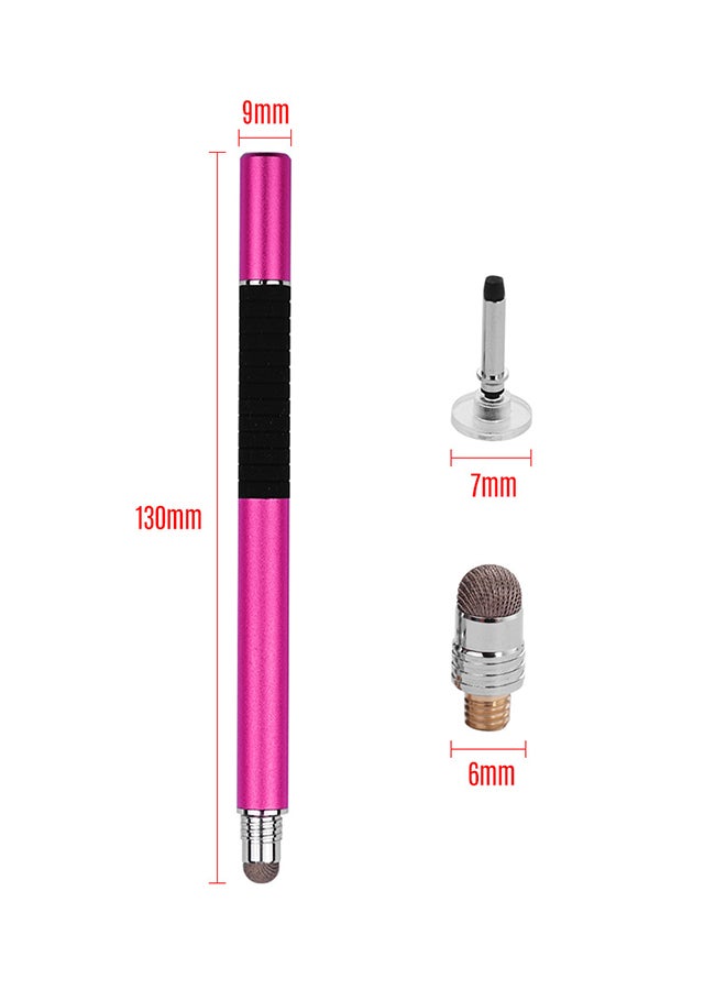 2 In 1 Touchscreen Precision Stylus Pen With Conductive Head And Disc Tip Universal Red - Image 2