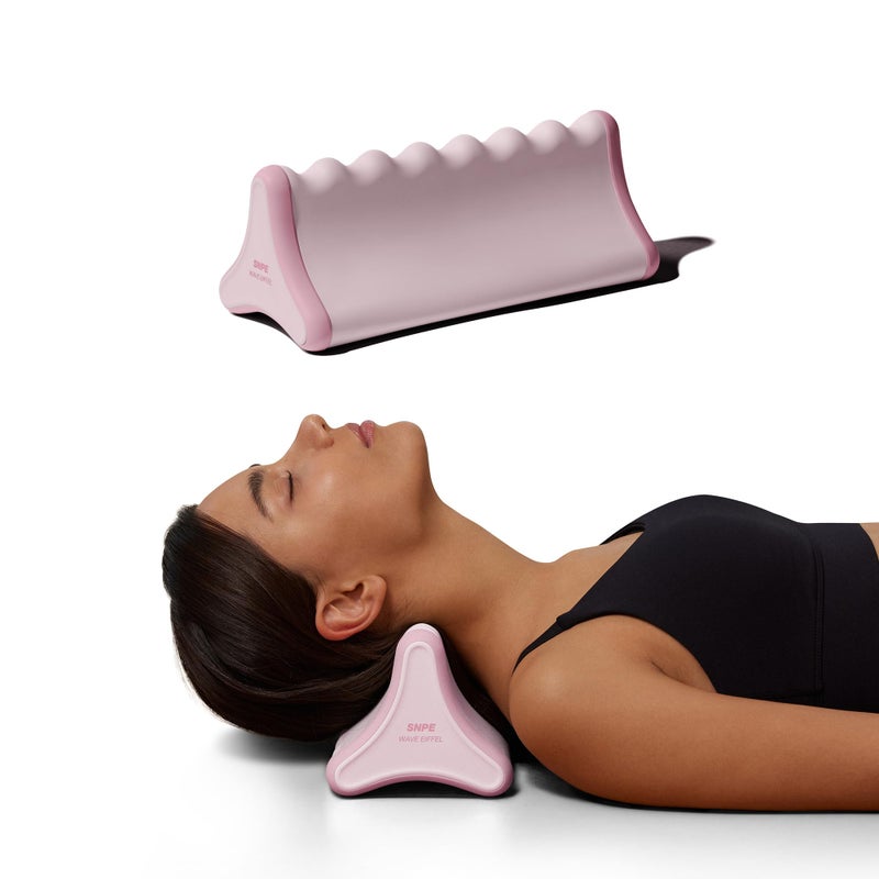SNPE Wave Eiffel II 3 Different Edged Whole Body Massage Tool Neck Shoulder Back Lower Back Hip Muscle Pain Relief Trigger Point Deep Tissue Muscle Release Sweet Pink