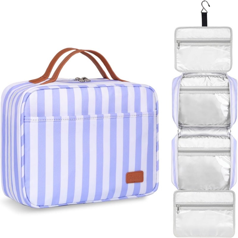 Bosidu Hanging Travel Toiletry Bag for Women, Portable Toiletry Bag for Travel Size Essentials, Water-resistant Large Travel Makeup Bag with Hook for Toiletries, Cosmetics, Travel Accessories 