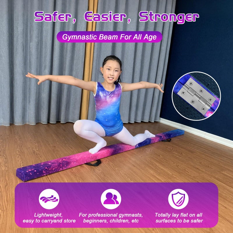 FC FUNCHEER 8FT شعاع توازن قابل للطي - شعاع أرضية الجمباز - معدات الجمباز - قاعدة مضادة للانزلاق - غلاف من الجلد المدبوغ - حقيبة حمل للأطفال/البالغين في المنزل ومركز الجمباز - Image 5