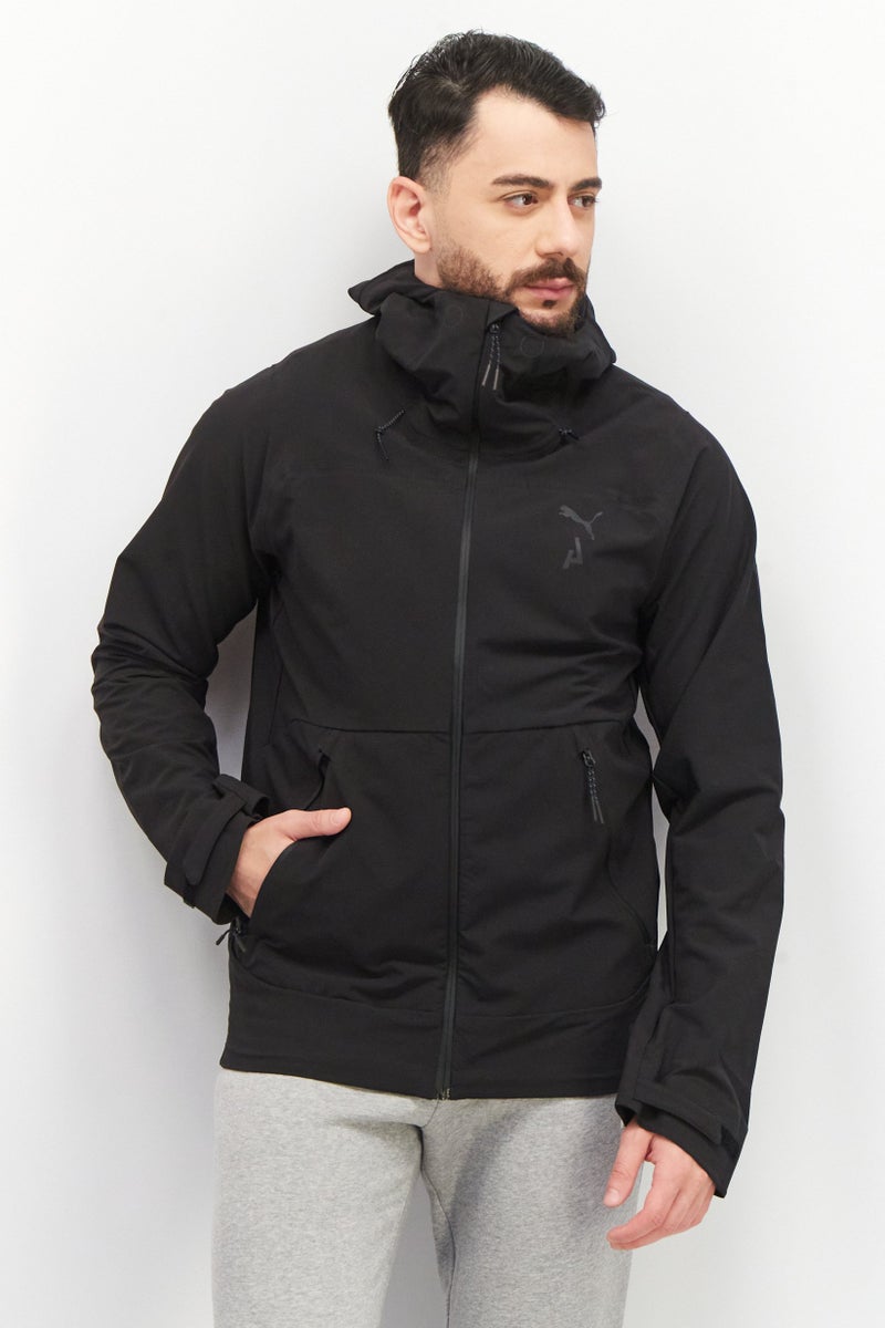 PUMA Men Regular Fit Long Sleeve Full Zipper Hooded Training Jacket, Black - Image 1