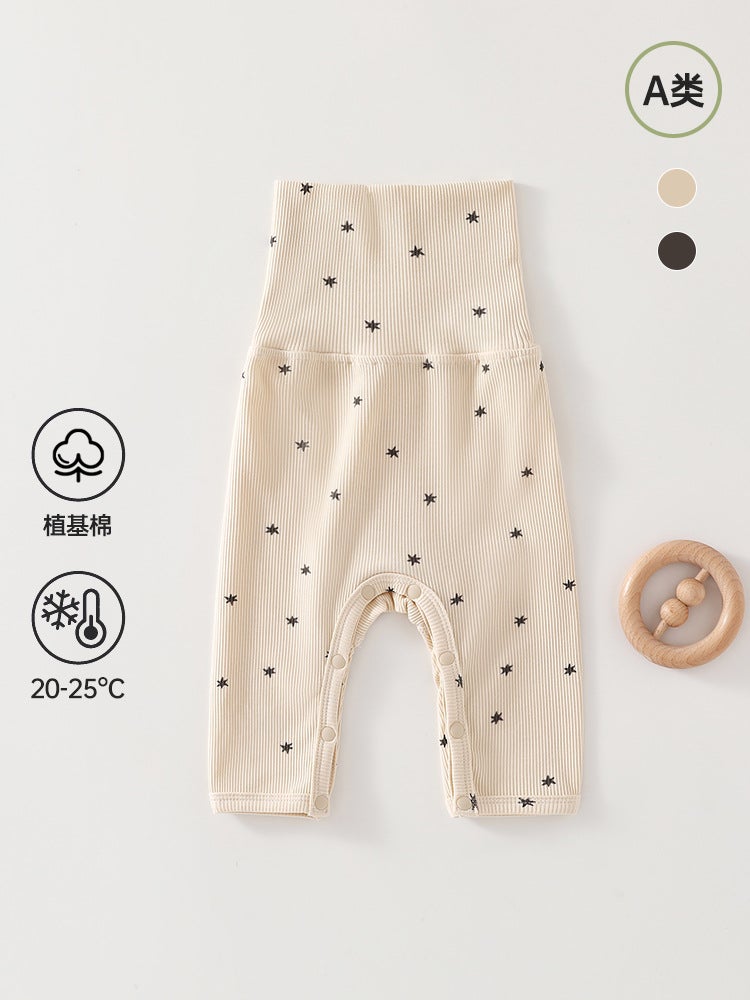 25 Autum New High-Waisted Belly-Protecting Pants Baby Open Pants Bottoming Large Pp Pants Class A Cotton Thick Elastic Baby Pants - Image 2