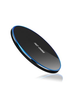 Generic Wireless Charger Fast Charge 10W Ultra-thin Ultra-light Round Metal Compact Portable Suitable For Apple For Huawei For Xiaomi-Color:Gy68 Black [10w Fast Charge]  - Image 1