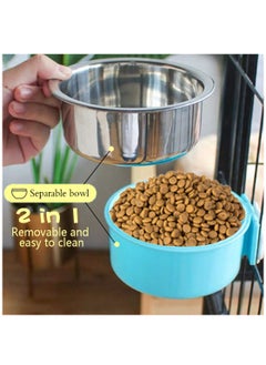 KASTWAVE 2 Pack Crate Dog Bowl, Removable Stainless Steel Water Food Feeder Bows Cage Coop Cup for Cat Puppy Bird Pets for Puppy  - Image 2