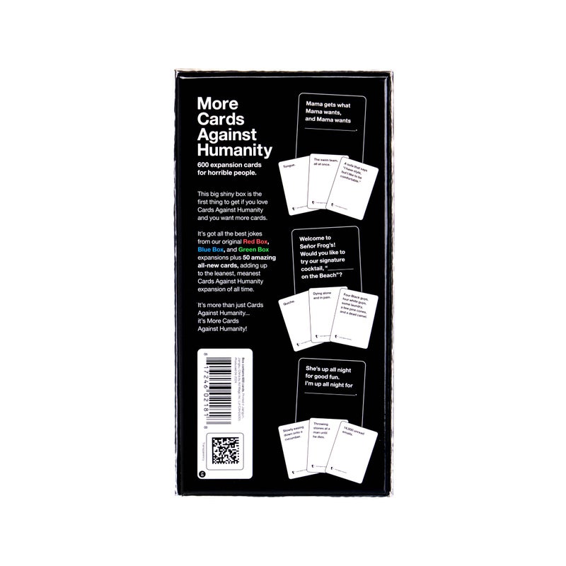 Cards Against Humanity بطاقات أكثر ضد الإنسانية • 600 بطاقة توسيع أساسية • تشمل أفضل البطاقات من الصناديق الحمراء والزرقاء والخضراء - Image 3